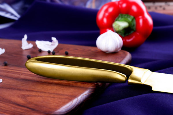 Stock Custom Gold 8 Inch Chef Knife German Stainless Steel 1.4116 Kitchen Knife