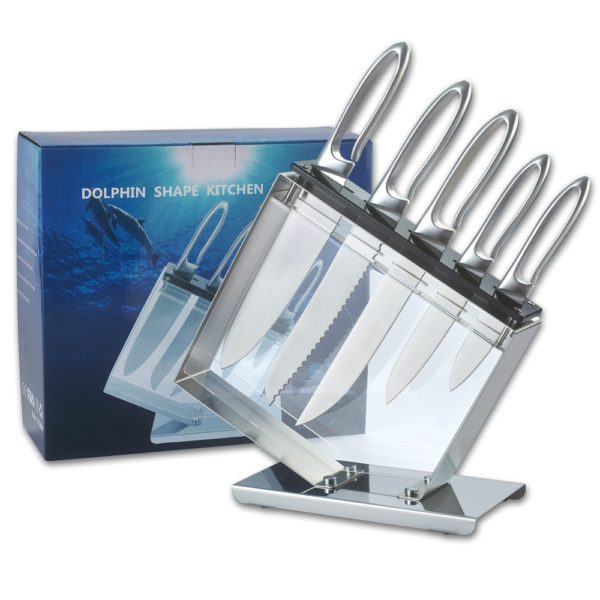 Deluxe Jumping Dolphin Stainless Steel Knife Kitchen Set