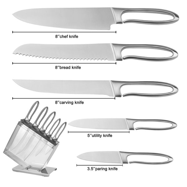 Deluxe Jumping Dolphin Stainless Steel Knife Kitchen Set