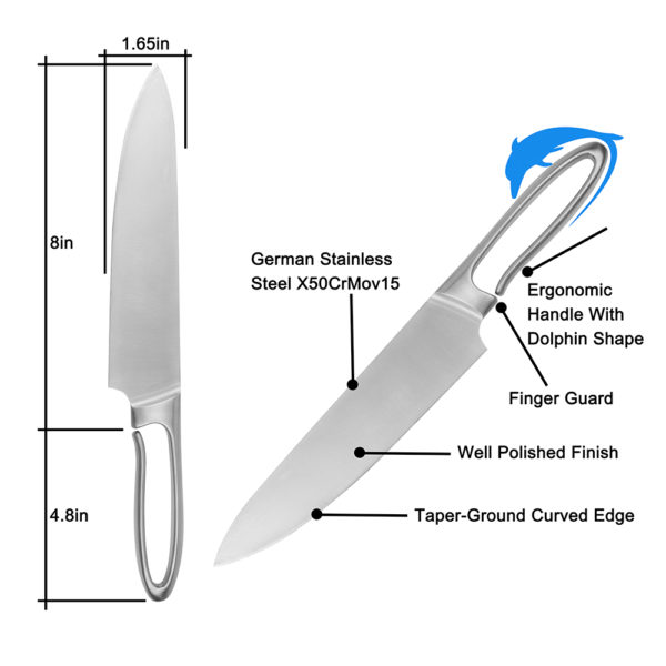 Deluxe Jumping Dolphin Stainless Steel Knife Kitchen Set